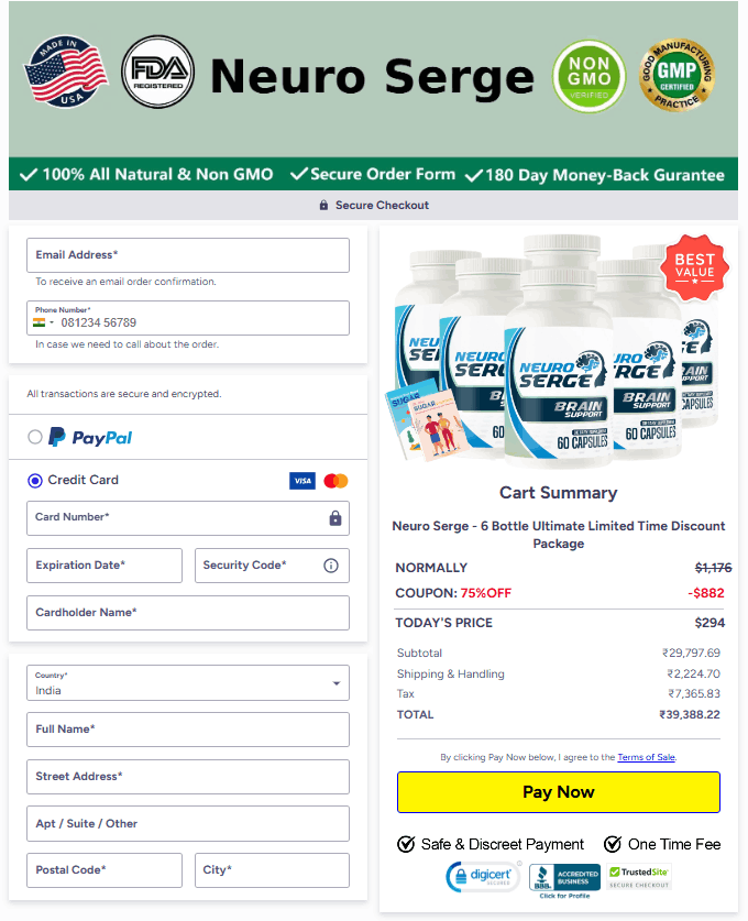 Neuro Serge official checkout page secure order form